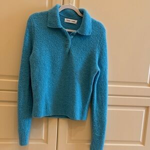 SAMSOE SAMSOE Turquoise Women's collared Sweater